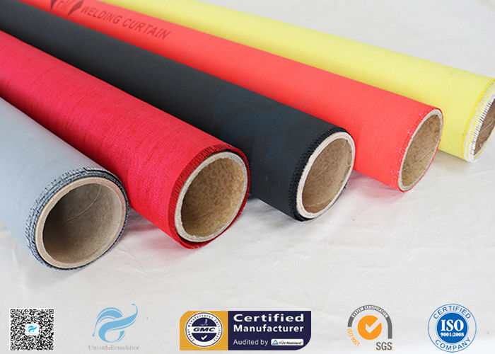 Red Color Satin Weave 1m*50m  Silicone Coated Fiberglass Fabric Coated With 160g