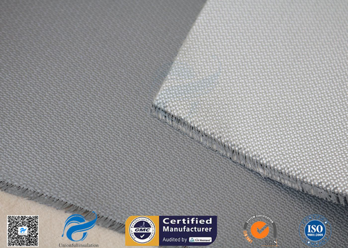 Colored Silicone 1 Side Coating Fiberglass Fabric Heat Insulation 15oz Gray Color