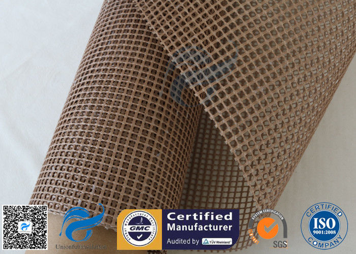 PTFE Coated Fiberglass Mesh Fabric 600g 4x4mm Brown Conveyor Belt